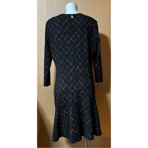 Tommy Hilfiger Knit Dress Diagonal Windowpane Black Red 16 - Picture 5 of 10